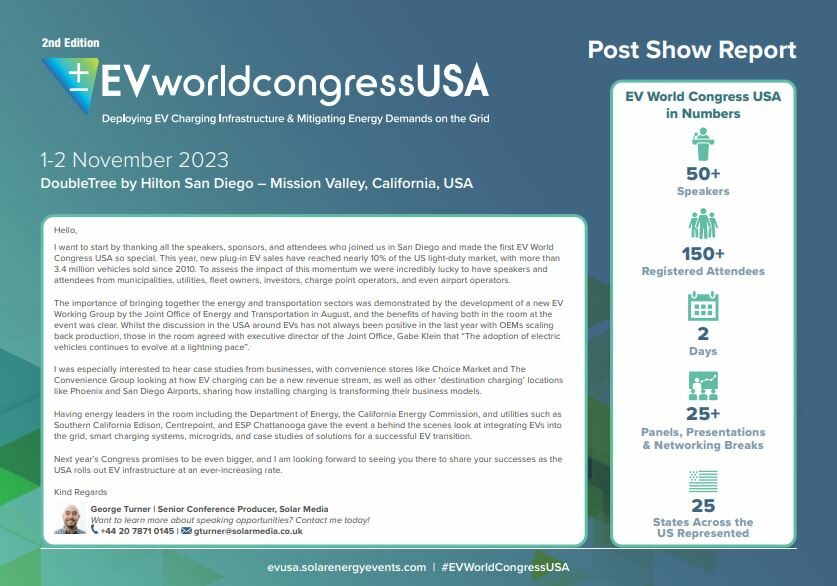 EV World Congress USA 2023 Post Show Report